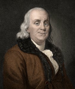 बेंजामिन फ्रैंकलिन (1706-1790) - उत्कीर्णन - 19वीं शताब्दी द्वारा अज्ञात कलाकार
