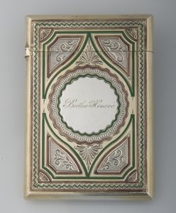 बर्था पामर का कार्ड केस, सीए.1865, स्टर्लिंग सिल्वर, इनेमल, मेकर अज्ञात द्वारा अज्ञात कलाकार