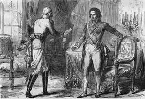 बर्नडॉट का विश्वासघात - जीन बैप्टिस्ट जूल्स बर्नाडोट (1763-1844) ने 18 दिसंबर को प्रशिया से स्टॉकहोम, स्वीडन में एक दूत (गुप्त एजेंट) प्राप्त किया द्वारा अज्ञात कलाकार