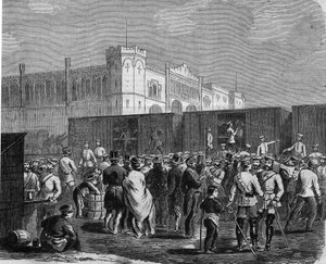 ब्रेस्लाउ (या व्रोकला), 1866 में ऑस्ट्रिया के खिलाफ अभियान में प्रशिया गार्ड के कुइरासियर्स। उत्कीर्णन द्वारा अज्ञात कलाकार