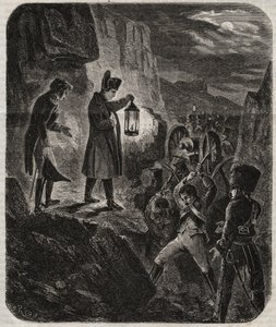प्रशिया और पोलैंड का अभियान: सम्राट नेपोलियन I (१७६९-१८२१) इना और औएर्स्टेड की लड़ाई की पूर्व संध्या पर १४/१०/१८०५ - प्रशिया सेना के खिलाफ जेना-ऑर्स्टेड (जेना ऑरस्टेड) की लड़ाई से एक रात पहले सम्राट नेपोलियन I 14 अक्टूबर 1805 को - नापी द्वारा अज्ञात कलाकार