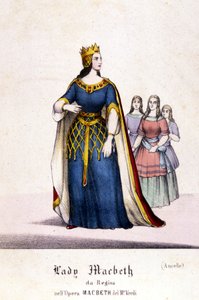 विलियम शेक्सपियर के काम के बाद ग्यूसेप वर्डी (1813 - 1901) द्वारा ओपेरा "मैकबेथ" में लेडी मैकबेथ का चरित्र। 1847. उत्कीर्णन। द्वारा अज्ञात कलाकार