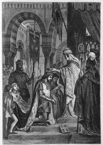 अंजु के चार्ल्स प्रथम (सिसिली के चार्ल्स प्रथम) (1226-1285) को पोप क्लेमेंट IV (v. 1195-1268) द्वारा 28/06/1265 को सिसिली साम्राज्य में निवेश किया गया था। द्वारा अज्ञात कलाकार