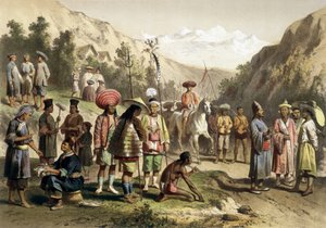दक्षिण चीन के ता ली के राज्य की वेशभूषा। 1866 - 1868 के वर्षों के दौरान इंडोचाइना के लिए अन्वेषण यात्रा का एटलस, एफ गार्नियर द्वारा संपादित द्वारा अज्ञात कलाकार