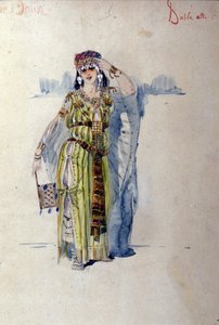 केमिली सेंट सेन्स (सेंट-सेन्स) द्वारा ओपेरा "" सैमसन और दलिला "" के पहले अभिनय के लिए दलिला पोशाक। १८७७ द्वारा अज्ञात कलाकार