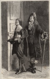 डायफ़ोइरस पेरे एट फिल्स - जीन बैप्टिस्ट पॉक्वेलिन डिट मोलिरे (1622-1673) द्वारा "" द इमेजिनरी मालाड "" के लिए उत्कीर्णन द्वारा अज्ञात कलाकार