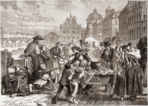 1820 के आसपास भूखे किसानों को भोजन का वितरण - हेनरी मार्टिन द्वारा "" L'Histoire de France"" में द्वारा अज्ञात कलाकार