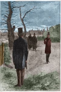 21 मार्च 1829 को बैटरसी फील्ड्स में जॉर्ज विलियम फिंच-हैटन (फिंच हैटन), अर्ल ऑफ विंचिलसी (1791-1858) और आर्थर वेलेस्ली, ड्यूक ऑफ वेलिंगटन (1769-1852) के बीच द्वंद्वयुद्ध द्वारा अज्ञात कलाकार