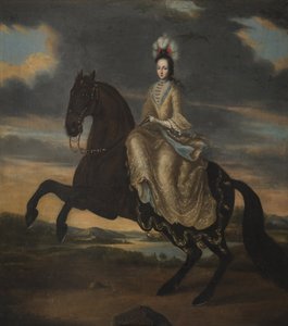 एडविज सोफी डी सुएडे - डचेस हेडविग सोफिया ऑफ होल्स्टीन-गॉटॉर्प (1681-1708), स्वीडन की रानी, बेनामी का पोर्ट्रेट। तेल के रंगों से केन्वस पर बना चित्र द्वारा अज्ञात कलाकार