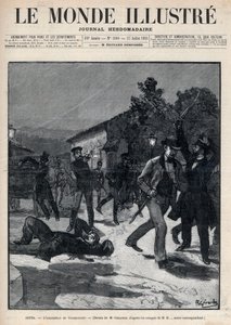 बुल्गारिया में घटनाएँ: स्टीफन स्टैम्बोलोव (1854-95) की उपस्थिति में मिस्टर बेल्टशेफ की हत्या - सोफिया द्वारा अज्ञात कलाकार