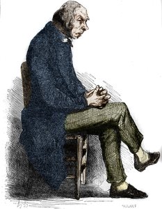 फादर गोरियट। 19वीं सदी के मध्य में उत्कीर्णन। होनोर डी बाल्ज़ाक (1799-1850) द्वारा "द फादर गोरियोट" के लिए चित्रण। द्वारा अज्ञात कलाकार