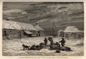 फोर्ट सेंट-मिशेल (सेंट मिशेल), उस समय नॉर्टन की खाड़ी में अंग्रेजी का कब्जा था। अंग्रेजी कोलंबिया, वैंकूवर द्वीप और अलास्का में यात्रा और रोमांच को चित्रित करने के लिए उत्कीर्णन द्वारा फ्रेडरिक व्हिम्पर द्वारा अज्ञात कलाकार