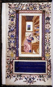 फ्रांसेस्को पेट्रार्का (1304 - 1374), 15वीं शताब्दी का लघुचित्र। त्रिवुलज़ियाना पुस्तकालय। मिलन द्वारा अज्ञात कलाकार