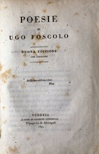 इतालवी कवि और नाटककार यूगो फोस्कोलो (1778-1827) 1822 द्वारा "पोसी" का फ्रंटस्पाइस द्वारा अज्ञात कलाकार