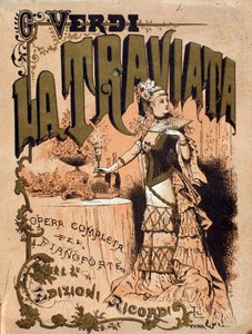ग्यूसेप वर्डी (1813-1901) 19वीं सदी के निजी संग्रह द्वारा ओपेरा "ला ट्रैविटा" के स्कोर का फ्रंटस्पाइस द्वारा अज्ञात कलाकार