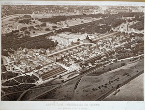 वियना में 1873 की विश्व प्रदर्शनी का सामान्य दृश्य। द्वारा अज्ञात कलाकार