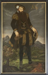 गुस्ताव आई वासा डी सुएडे - स्वीडन के राजा गुस्ताव प्रथम का पोर्ट्रेट (1496-1560), बेनामी। तेल के रंगों से केन्वस पर बना चित्र। आयाम: 200x125 सेमी। राष्ट्रीय संग्रहालय स्टॉकहोम द्वारा अज्ञात कलाकार
