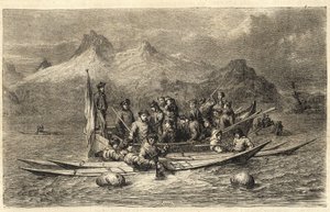 हार्प सील हंट - ग्रीनलैंड में सील हंट - "द इलस्ट्रस यूनिवर्स" से उत्कीर्णन 1866 द्वारा अज्ञात कलाकार