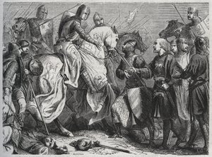 हेनरी III (इंग्लैंड के हेनरी III प्लांटैजेनेट) (1207-1272) को मोंटफोर्ट के साइमन वी (सीए। 1208-1265) द्वारा लुईस में ससेक्स 1264 - उत्कीर्णन 1864 में कब्जा कर लिया गया है द्वारा अज्ञात कलाकार