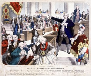 ऑनर गेब्रियल (ऑनर-गेब्रियल) रिक्वेटी, काउंट ऑफ मिराब्यू (1749-1791) एटैट्स गेनेल्स की सभा में: "जाओ और अपने स्वामी से कहो कि हम लोगों की शक्ति से यहां हैं और वे केवल हमसे ही लिए जाएंगे। संगीनों के बल से”” 23 को द्वारा अज्ञात कलाकार