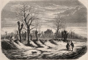 हाउस ऑफ़ जॉर्ज सैंड (1804-1876) (औरोर डुपिन), बैरोनेस ड्यूडेवेंट से नोहंत विक (नोहंत-विक) इन द इंद्रे (36)। 1857 से "ले मोंडे शानदार" में उत्कीर्णन। निजी संग्रह। द्वारा अज्ञात कलाकार