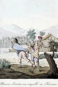 एबिसिनिया (एबिसिनिया) में एक अपराधी को कैसे गिरफ्तार किया जाए - उत्कीर्णन द्वारा अज्ञात कलाकार