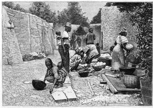 मानव चिड़ियाघर - चैंप डे मार्स (पेरिस) में पश्चिम अफ्रीका की नृवंशविज्ञान प्रदर्शनी द्वारा अज्ञात कलाकार