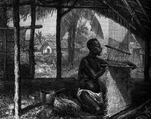 मानव चिड़ियाघर: 1889 की विश्व प्रदर्शनी में बुनकर ने गैबॉन को नरम किया। "" ले जर्नल डे ला जेनेसे" में उत्कीर्णन द्वारा अज्ञात कलाकार