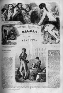 होनोर डी बाल्ज़ाक (1799-1850) द्वारा उपन्यास "ला वेंडेट्टा" का चित्रण। द्वारा अज्ञात कलाकार