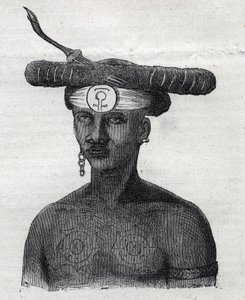 न्यू गिनी (न्यू गिनी) के स्वदेशी लोग: अरफाक पर्वत के निवासी। "" ल 'विश्वविद्यालयों के शानदार" में उत्कीर्णन द्वारा अज्ञात कलाकार
