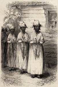 फेते डियू के कैथोलिक जुलूस में गुयाना की स्वदेशी महिलाएं। 1862-1863 में फ्रेंच गुयाना में यात्रा को चित्रित करने के लिए, फ़्रीगेट के कप्तान फ्रेडरिक बाउयर द्वारा, "" ले टूर डू मोंडे, नोव्यू जर्नल डेस वॉयेजेस" में, डीआईआर के तहत प्रकाशित किया द्वारा अज्ञात कलाकार