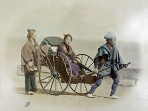 जापानी रिक्शा, लगभग १९०० द्वारा अज्ञात कलाकार