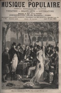 जीन एलेविओ, फ्रांसीसी गायक, हास्य अभिनेता, और लिबरेटिस्ट (1769-1842) ने 1801 में चैंप्स-एलिसीज़ में एक अंधे व्यक्ति के लाभ के लिए गायन किया - "ला म्यूसिक पॉपुलर" साप्ताहिक पत्रिका में उत्कीर्णन शानदार - 1882 द्वारा अज्ञात कलाकार