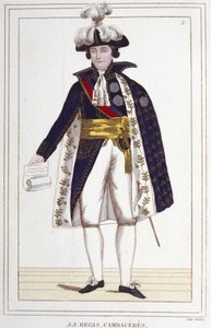 जीन जैक्स रेजिस डी कैंबसेरेस (1753-1824), फ्रांसीसी वकील और राजनीतिज्ञ। 1830 से उत्कीर्णन। द्वारा अज्ञात कलाकार