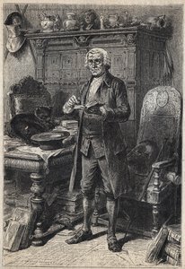 जोनाथन ओल्डेनबक (या एल्डिनबक) - वाल्टर स्कॉट (1771-1832) के उपन्यास "द एंटीक्वेरी" के लिए 19 वीं शताब्दी का चित्रण। द्वारा अज्ञात कलाकार