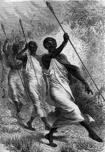 कब्बा रिघे (कब्बा-रिघे), औन्योरो के राजा (अफ्रीका में), और उनकी अगली कड़ी। "" ले जर्नल डे ला जेनेसे "" में उत्कीर्णन द्वारा अज्ञात कलाकार