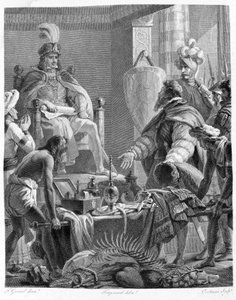 राजा मैनुअल I द ग्रेट (1469 - 1521) ने वास्को डी गामा प्राप्त किया। द्वारा अज्ञात कलाकार