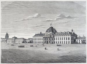 L'Ecole Militaire des Invalides Champ de Mars से देखा गया - उत्कीर्णन, c. 1830 द्वारा अज्ञात कलाकार