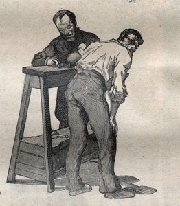 न्यायिक मानवमिति या बर्टिलोनेज, अल्फोंस बर्टिलन की विधि (1853-1914): कोहनी को मापना - "" ला साइंस फ़्रैंकाइज़ "" में उत्कीर्णन द्वारा अज्ञात कलाकार