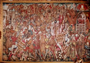 सिकंदर महान (356-323 ईसा पूर्व), मैसेडोनिया के राजा का जीवन और कारनामे। 15 वीं शताब्दी की टेपेस्ट्री। रोम, गैलेरिया डोरिया पैम्फिलिक द्वारा अज्ञात कलाकार