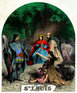 लुई IX (सेंट लुइस 1214-1270) एक ओक के नीचे न्याय प्रदान करते हुए, 19 वीं शताब्दी को उकेरते हुए द्वारा अज्ञात कलाकार
