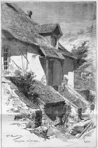 हाउस ऑफ़ जॉर्ज सैंड (औरोर ड्यूपिन, बैरोन ड्यूडेवेंट) (1804-1876), फ्रांसीसी लेखक, फ्रांस में क्रेयूज़ के तट पर गार्गिलिस (इंद्रे) में। "" ले मोंडे इलस्ट्रे "" में उत्कीर्णन द्वारा अज्ञात कलाकार