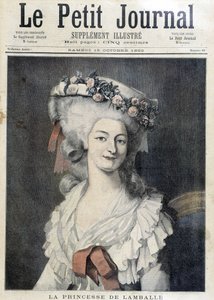 सावोई कैरिगनन (1749-1792) की मैरी थेरेसी, लैम्बेल की राजकुमारी - कवर "" द पेटिटी जर्नल "" द्वारा अज्ञात कलाकार