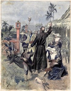 1893 में चीन में ईसाइयों का नरसंहार, ले सोइल डू डिमांचे के लिए एम. डी पैरिस वॉटरकलर पर आधारित। अक्टूबर 1893 द्वारा अज्ञात कलाकार