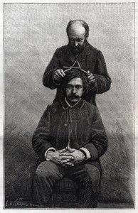 अल्फोंस बर्टिलन (1853-1914) के तरीकों के अनुसार पुलिस प्रान्त द्वारा सिर की अधिकतम चौड़ाई का मापन जिसे "बर्टिलोनेज" के रूप में जाना जाता है। "" ला नेचर "" में उत्कीर्णन द्वारा अज्ञात कलाकार