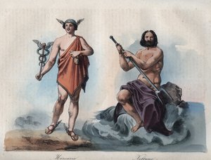 Mercurius (Hermes) और Neptune (Poseidon) - ब्रह्मांड के सभी लोगों के "" रीति-रिवाजों और परंपराओं से उत्कीर्णन। अर्थात्, सरकार का इतिहास, कानूनों का, मिलिशिया का, सभी राष्ट्रों के धर्म का सबसे दूरस्थ समय से लेकर आज तक का इतिहास "1856 द्वारा अज्ञात कलाकार
