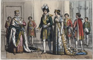 नेपोलियन बोनापार्ट (1769-1821), इटली के राजा के रूप में - वायसराय (वायसराय) - एक वायसराय की पत्नी - बटलर - लॉर्ड चेम्बरलेन - पेज-बॉय - इक्वेरी - समारोहों के मास्टर - ब्रह्मांड के सभी लोगों के रीति-रिवाजों और रीति-रिवाजों से उत्कीर्णन। या सरकार का इतिहास, द्वारा अज्ञात कलाकार