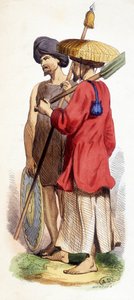 प्राकृतिक (वियतनामी स्वदेशी) और कोचीन सैनिक। वियतनाम बनाम 1840। द्वारा अज्ञात कलाकार