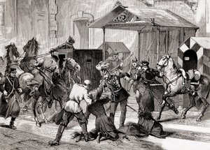 रूस में शून्यवाद - 1880 में ग्रेट मोस्काइया में अपने होटल के दरवाजे के बाहर एड डे कैंप, जनरल लोरिस मेलिकोफ (लोरिस-मेलिकॉफ) के खिलाफ हत्या का प्रयास - 19 वीं शताब्दी में रूसी निहिलिस्ट आंदोलन: काउंट एल पर हत्या का प्रयास द्वारा अज्ञात कलाकार