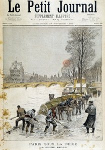 बर्फ के नीचे पेरिस: सीन लिया गया - 24/02/1895 के "" ले पेटाइट जर्नल "" में द्वारा अज्ञात कलाकार